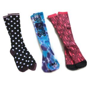 Victoria's Secret PINK Set Of 3 VS Knee High Socks NWOT